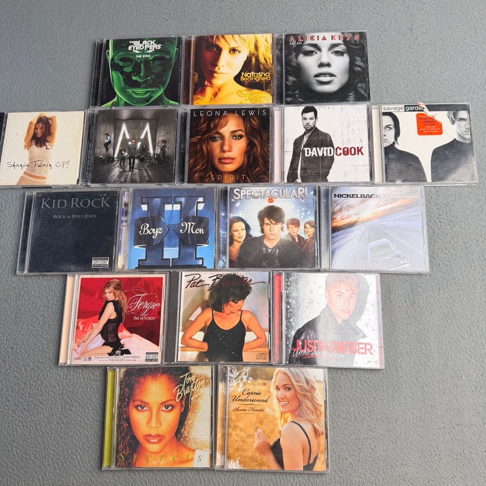 Lot of 17 Pop R&B Rock Country CDs Alicia Keys Justin Bieber Fergie Maroon 5